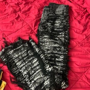 Stacked distressed Rockstar Jeans